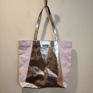Jimmy Choo Metallic Silver and Pink Large Tote Bag
